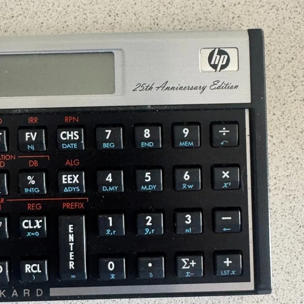 HP 12C Financial Calculator Black Tested - Works School College